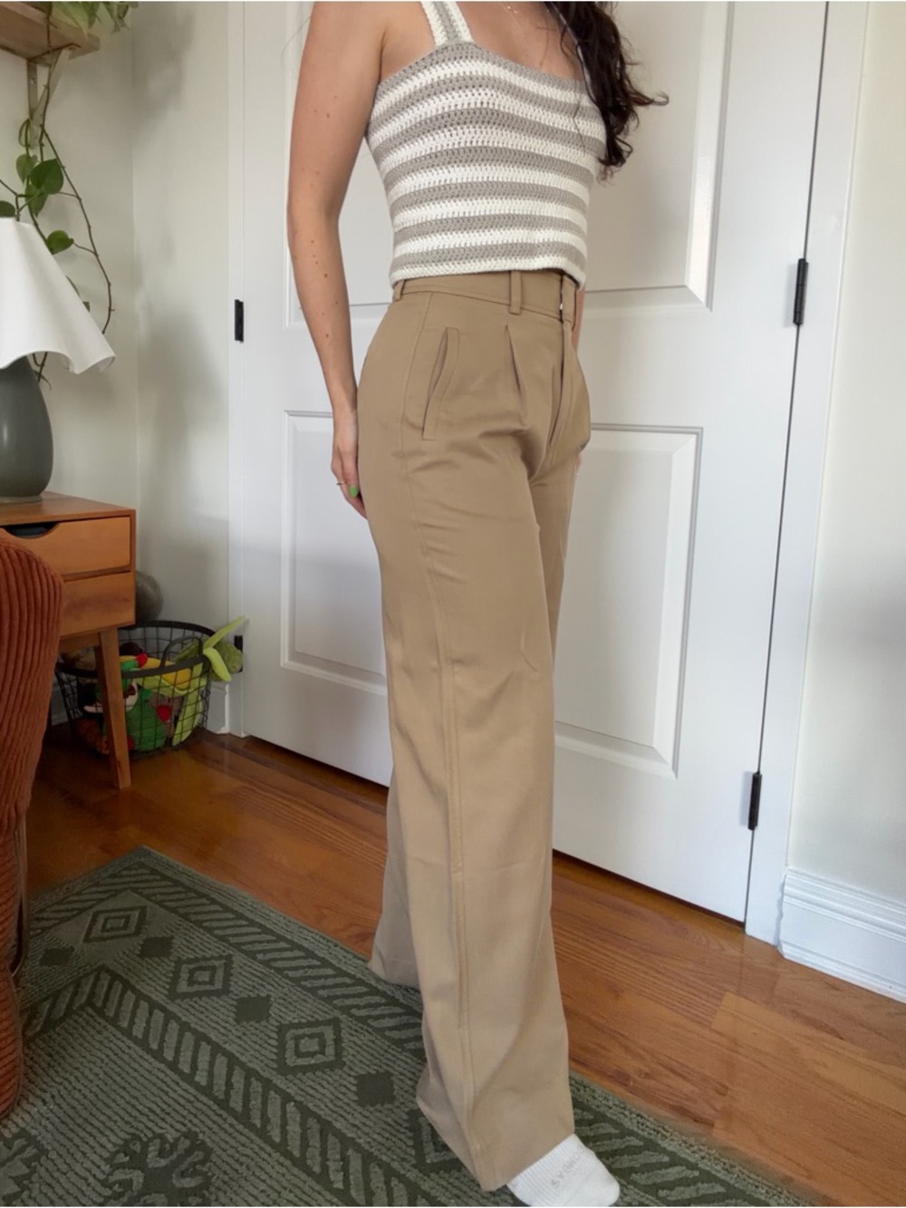 Everlane High-Waist Wide-Leg Khaki Trousers (NWT)